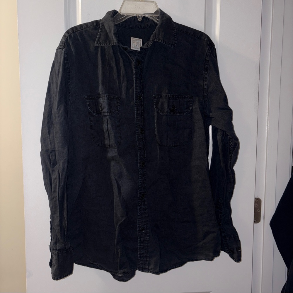 Merona Men's Navy Casual Button Down Shirt Size: M